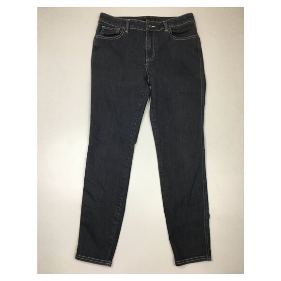 PRANA Gray Organic Cotton Blend 5 Pocket Logo Hardware Jeans - Picture 1 of 11